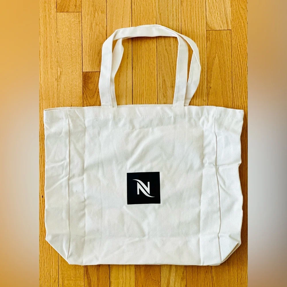Nespresso Upcycled Canvas Tote Bag Cream-Colored NWT